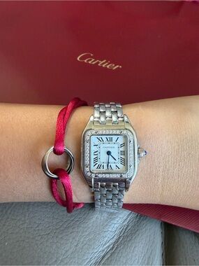 Cartier Panthère de Cartier Quartz Watch Stainless Steel with Diamond Bezel 22